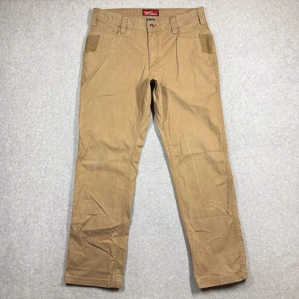 Milwaukee M650 Work Pant Mens 34x32 Brown Canvas Utility Carpenter Trousers